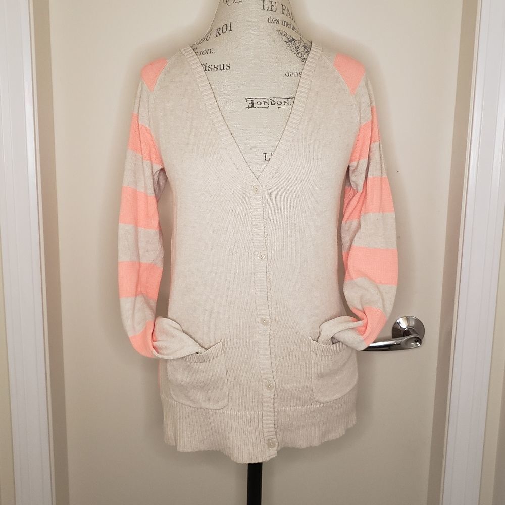 Vintage Neon Pink Stripe cardigan
